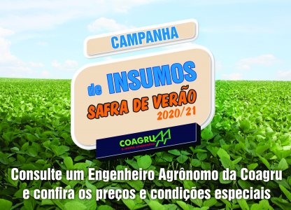 COAGRU INICIA CAMPANHA DE FORNECIMENTO DE INSUMOS PARA SAFRA DE VERÃO 2020/2021
