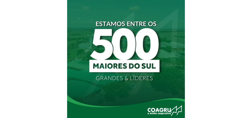 Coagru novamente é destaque entre as 500 Maiores do Sul